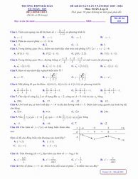 Đề Khảo Sát Toán 12 Năm 2023